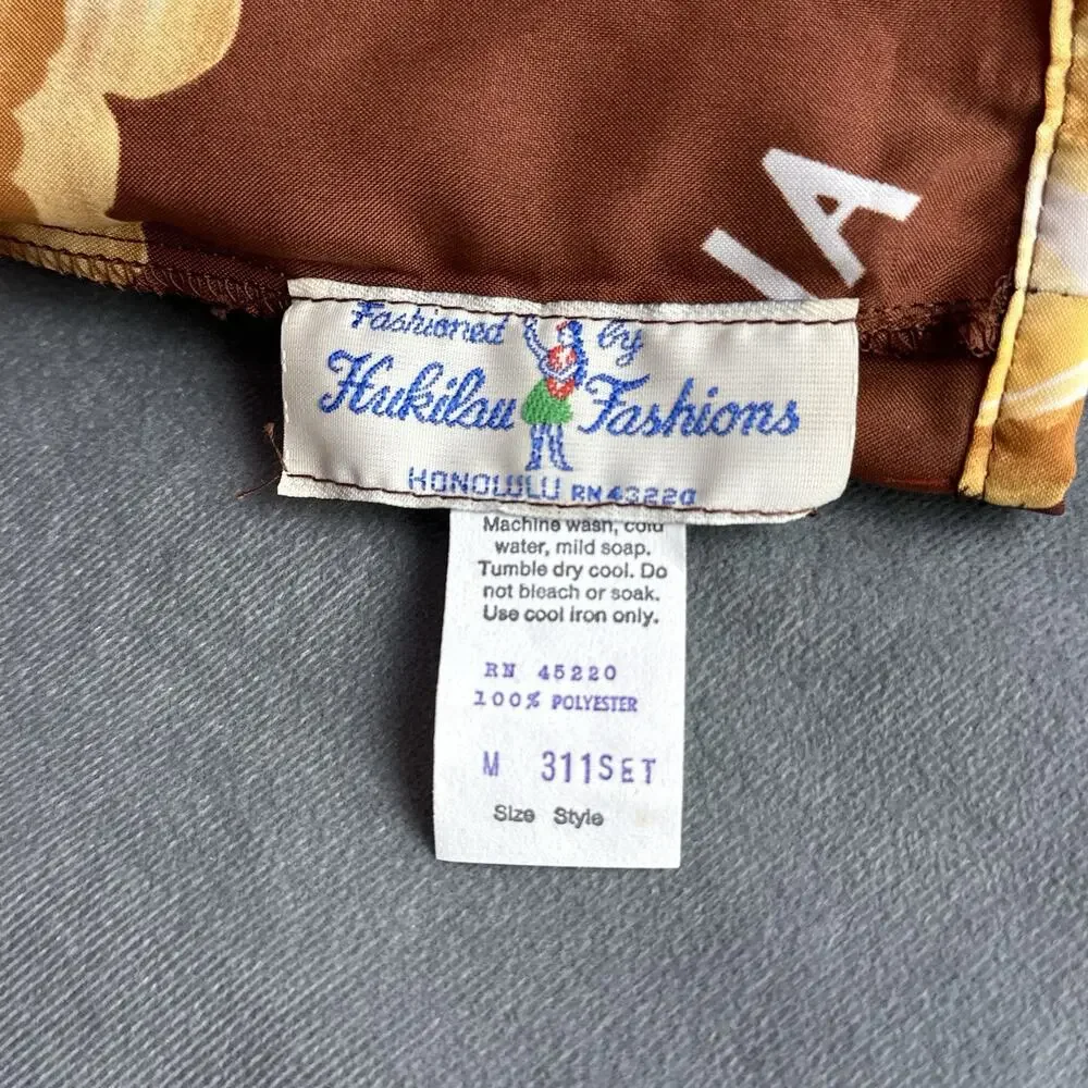 NEW Vintage Hawaiian Set Medium Wrap Shorts Triangle Bikini Top Hukilau Fashions
